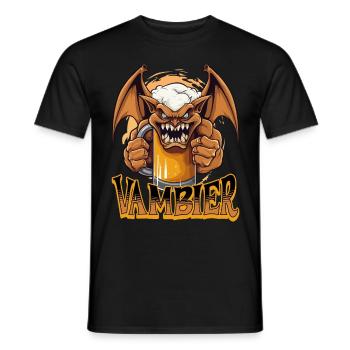 Vambier Vampire Beer Halloween Party Funny Costume - Men's T-Shirt - black - Front - AI Model Male 178 light (178cm)