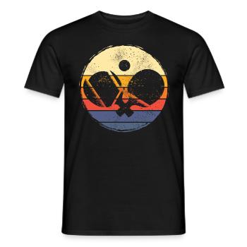 Tennis de table, raquette de tennis de table, balle de tennis de table - T-shirt homme - noir - Devant - AI Model Male 178 light (178cm)