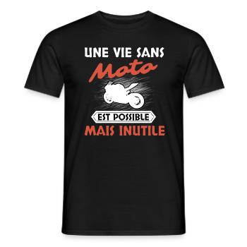 Moto - T-shirt homme - noir - Devant - AI Model Male 178 light (178cm)