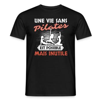Pilates - T-shirt homme - noir - Devant - AI Model Male 178 light (178cm)