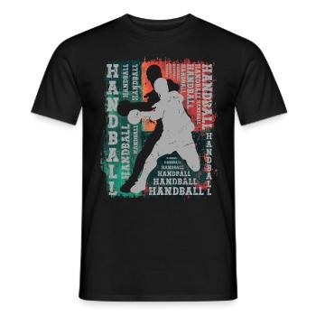 Handball Handball Joueur Joueur de Handball Vintage Retro - T-shirt homme - noir - Devant - AI Model Male 178 light (178cm)
