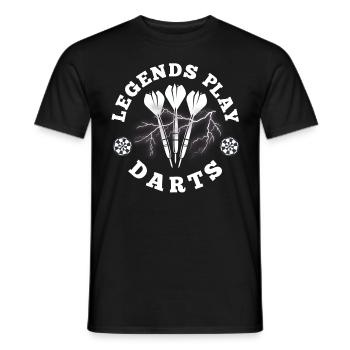 Legenden spielen Dart. - Männer T-Shirt - Schwarz - Vorne - AI Model Male 178 light (178cm)