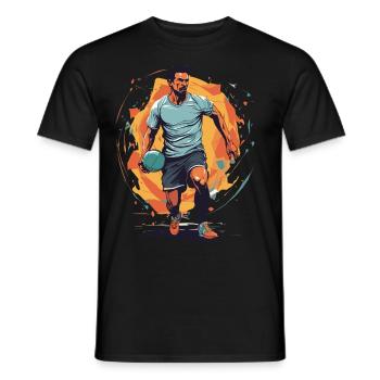 Handball Player Streetwear Iconic Style Design - Men's T-Shirt - black - Front - AI Model Male 178 light (178cm)
