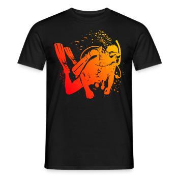 Men's Free Dive Diving Scuba Diving Scuba Diving - Men's T-Shirt - black - Front - AI Model Male 178 light (178cm)