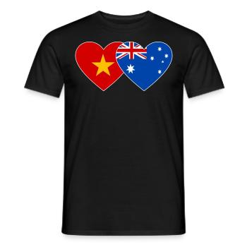 Vietnam Australien Flagge Herz - Männer T-Shirt - Schwarz - Vorne - AI Model Male 178 light (178cm)