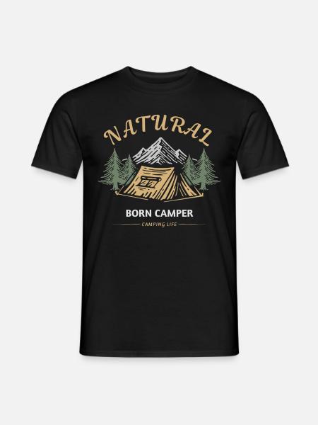 Campeur né Vie de camping - T-shirt homme - noir