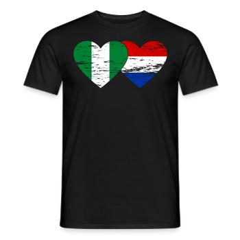 Drapeau du Nigeria Hollande Coeur - T-shirt homme - noir - Devant - AI Model Male 178 light (178cm)