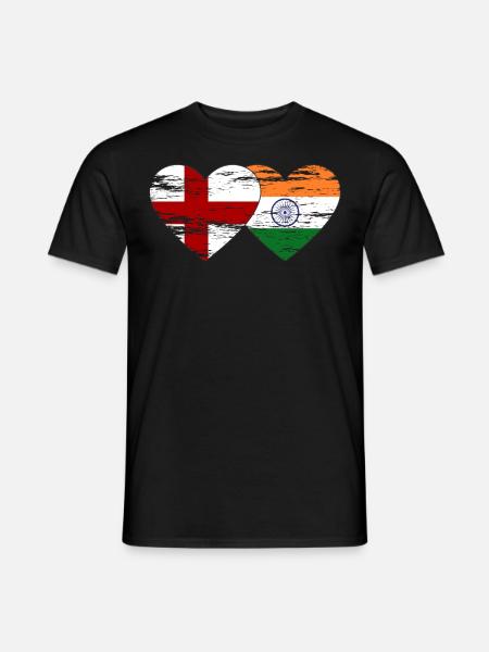 England India flag used - Men's T-Shirt - black