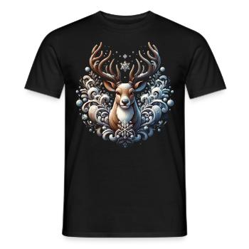 Winter Rentier Christmas Xmas Weihnachten - Männer T-Shirt - Schwarz - Vorne - AI Model Male 178 light (178cm)