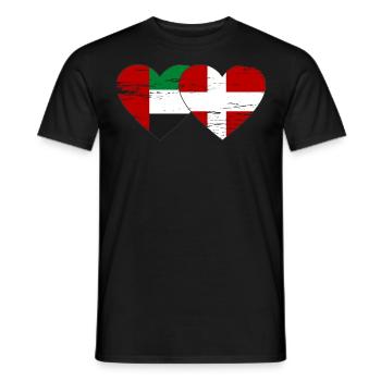 Vereinigte Arabische Emirate Dänemark Flagge Herz - Männer T-Shirt - Schwarz - Vorne - AI Model Male 178 light (178cm)