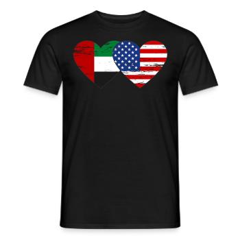 Vereinigte Arabische Emirate USA Flagge Herz - Männer T-Shirt - Schwarz - Vorne - AI Model Male 178 light (178cm)
