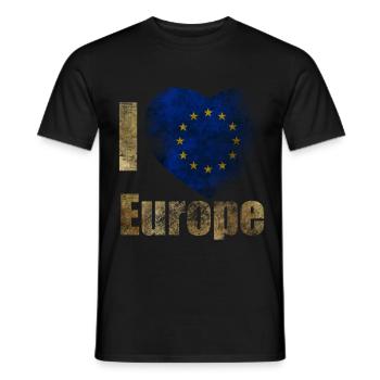 EUROPA Ich liebe Europa - Männer T-Shirt - Schwarz - Vorne - AI Model Male 178 light (178cm)