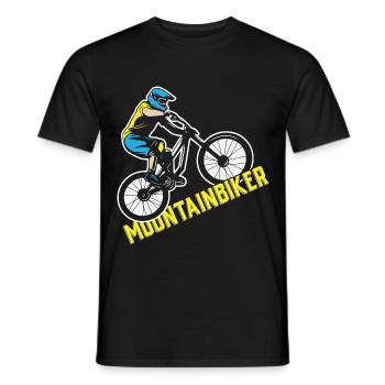Mountainbiker Herren Damen Kinder Mountainbike - Männer T-Shirt - Schwarz - Vorne - AI Model Male 178 light (178cm)