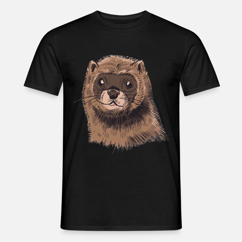 Nerz Frettchen Wiesel Geschenkidee - Männer T-Shirt - Schwarz