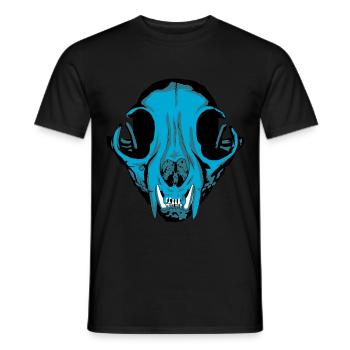 Animal dog head cat head skull skull skull - Men's T-Shirt - black - Front - AI Model Male 178 light (178cm)
