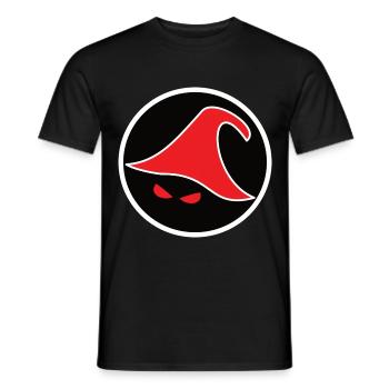 Design de magicien cool avec chapeau et mauvais œil - T-shirt homme - noir - Devant - AI Model Male 178 light (178cm)