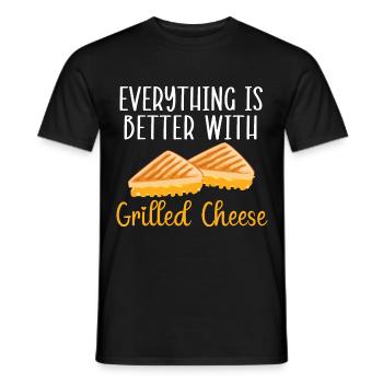 Everything is better with grilled cheese - Men's T-Shirt - black - Front - AI Model Male 178 light (178cm)