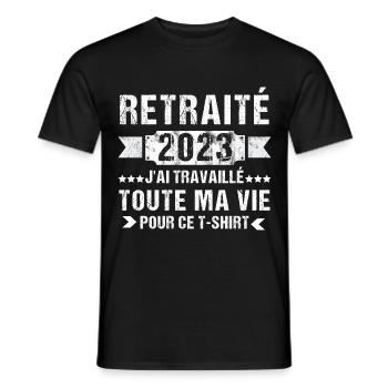 Retraité 2023 humour retraite cadeau pour retraité - T-shirt homme - noir - Devant - AI Model Male 178 light (178cm)