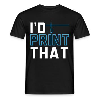 I would print this machinist CNC programmi - Men's T-Shirt - black - Front - AI Model Male 178 light (178cm)