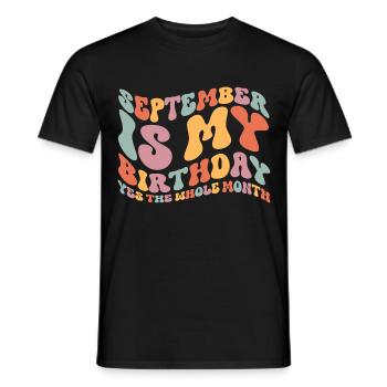 Septembre Anniversaire - T-shirt homme - noir - Devant - AI Model Male 178 light (178cm)