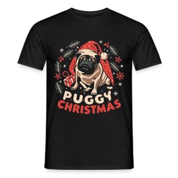 Frohe Weihnachten Mops - Männer T-Shirt - Schwarz - Vorne - AI Model Male 178 light (178cm)