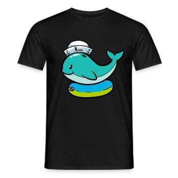 Baby Wal Fisch Schwimmring Kind - Männer T-Shirt - Schwarz - Vorne - AI Model Male 178 light (178cm)