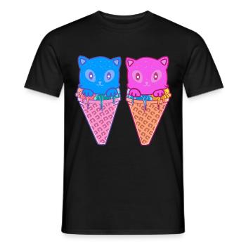 Cornet de crème glacée Cats Crème glacée Crème glacée Enfants - T-shirt homme - noir - Devant - AI Model Male 178 light (178cm)