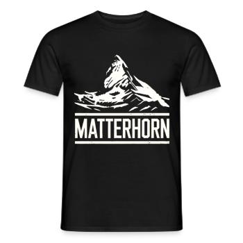 Matterhorn Zermatt Mountain Swiss Alps Hiking - Men's T-Shirt - black - Front - AI Model Male 178 light (178cm)