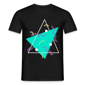 Typical 80s pattern triangles shapes - Men's T-Shirt - black - Front - AI Model Male 178 light (178cm)