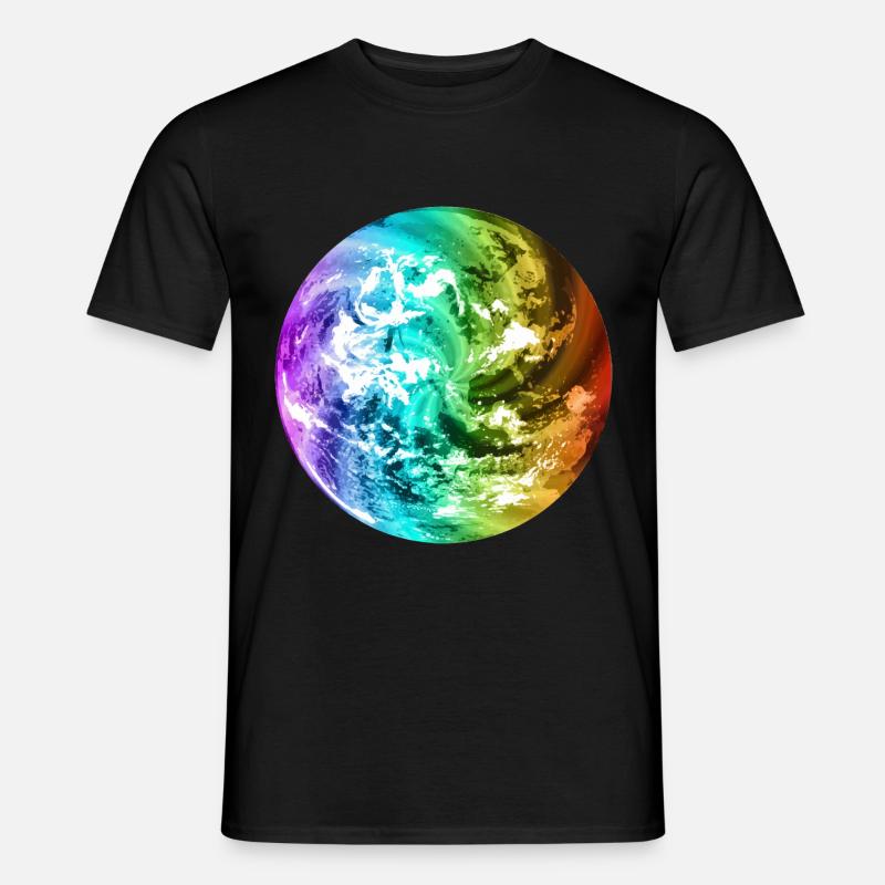Globe terrestre coloré globe terrestre globe terrestre coloré - T-shirt homme - noir