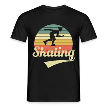 Skating Vintage Inline Skater Retro Inliner Skater - Männer T-Shirt - Schwarz - Vorne - AI Model Male 178 light (178cm)