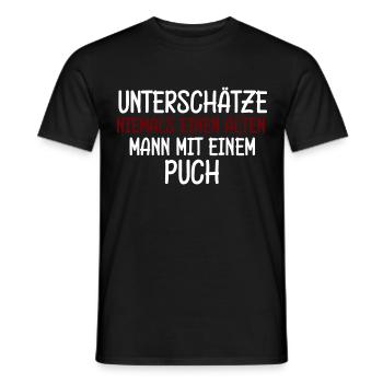Unterschätze Niemals Alten Man Mit Puch Osten Opa - Männer T-Shirt - Schwarz - Vorne - AI Model Male 178 light (178cm)