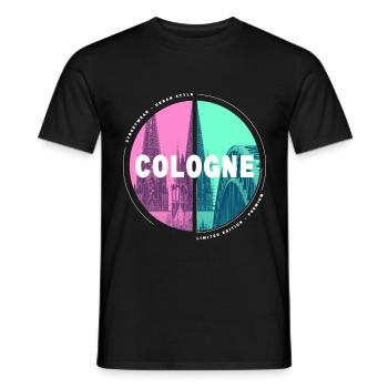 Cathédrale de Cologne Cologne Allemagne City Skyline - T-shirt homme - noir - Devant - AI Model Male 178 light (178cm)