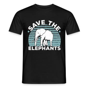Save the Elephants Wildlife Safari Zookeeper - Men's T-Shirt - black - Front - AI Model Male 178 light (178cm)