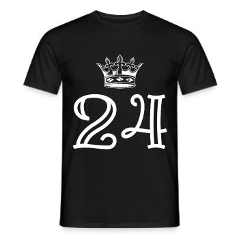 24 Zahl Krone - Männer T-Shirt - Schwarz - Vorne - AI Model Male 178 light (178cm)