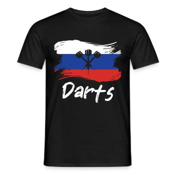 Russie Dart Player Design / Dartboard - T-shirt homme - noir - Devant - AI Model Male 178 light (178cm)