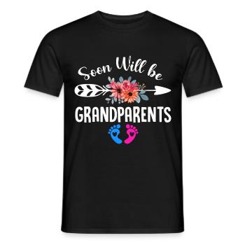 Nous serons bientôt grands-parents, nous serons grand-mère et grand-père - T-shirt homme - noir - Devant - AI Model Male 178 light (178cm)