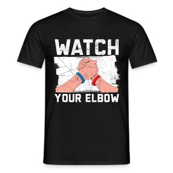 Pass auf deinen Ellbogen auf Arm Wrestling Arm Wre - Männer T-Shirt - Schwarz - Vorne - AI Model Male 178 light (178cm)