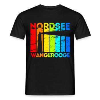 Wangerooge Nordsee Leuchtturm Urlaub - Männer T-Shirt - Schwarz - Vorne - AI Model Male 178 light (178cm)