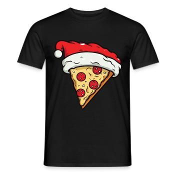 Pizza Noël Bande Dessinée - T-shirt homme - noir - Devant - AI Model Male 178 light (178cm)