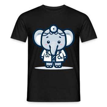 Cute Elephant Doctor - Men's T-Shirt - black - Front - AI Model Male 178 light (178cm)