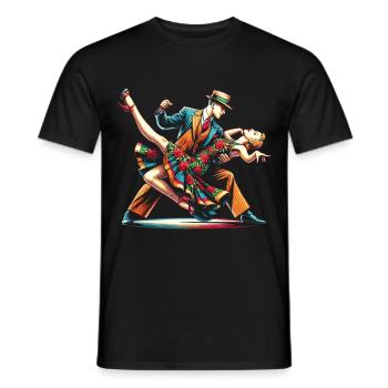 Lindy Hop Dancer Swinging Dancing Swing Dance - Men's T-Shirt - black - Front - AI Model Male 178 light (178cm)
