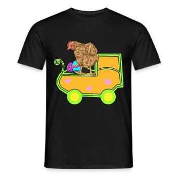Œufs de poule grossesse grossesse naissance - T-shirt homme - noir - Devant - AI Model Male 178 light (178cm)