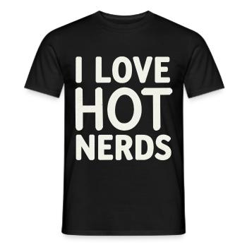 I Love Hot Nerds 16 - Männer T-Shirt - Schwarz - Vorne - AI Model Male 178 light (178cm)