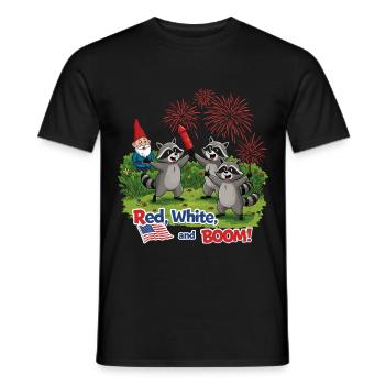 Raccoon 4th of July Fireworks Party - Men's T-Shirt - black - Front - AI Model Male 178 light (178cm)