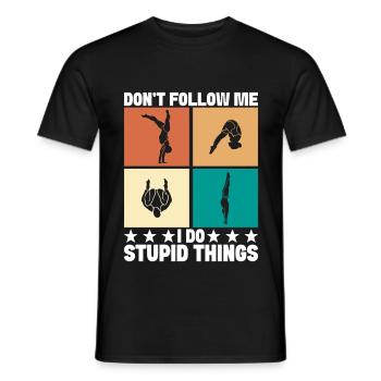 Diving diving board - Men's T-Shirt - black - Front - AI Model Male 178 light (178cm)