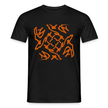 rote Blume Muster moderne Kunst - Männer T-Shirt - Schwarz - Vorne - AI Model Male 178 light (178cm)