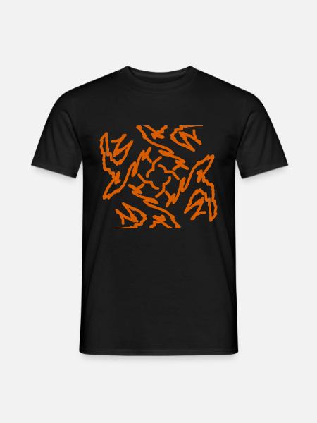 red flower pattern modern art - Men's T-Shirt - black