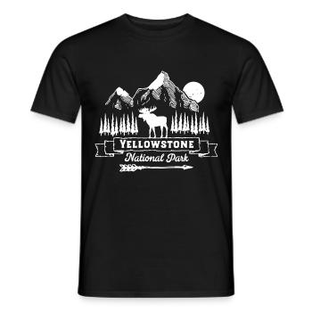 Yellowstone National Park Clothing Apparel - Men's T-Shirt - black - Front - AI Model Male 178 light (178cm)