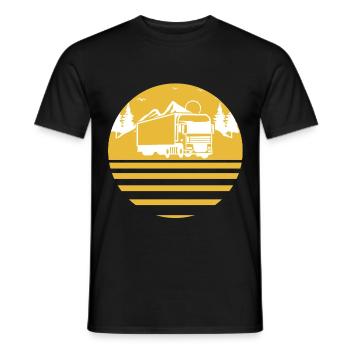 LKW Fahrer Truck Lastwagen Gold Kreis - Männer T-Shirt - Schwarz - Vorne - AI Model Male 178 light (178cm)
